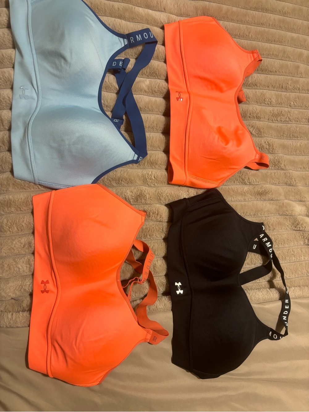LG Bright Orange and Light Blue Sports Bra Mix
